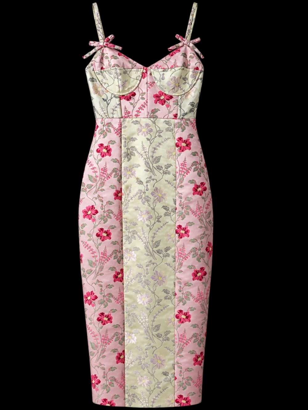 LoveShackFancy Massey Floral Jacquard Midi Dress